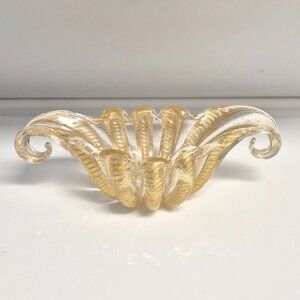 VTG Murano Cordonato d’Oro Glass Centerpiece Bowl Barovier&Toso Style Regency